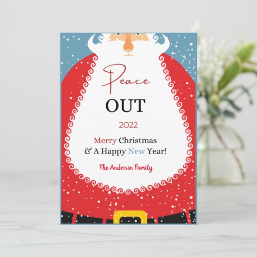 サンタマスクピースアウト2022クリスおもしろいマスホリデー シーズンカード (スタンド正面)