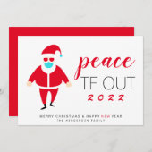 サンタマスクピースTF Out 2022おもしろい Christmas シーズンカード (正面/裏面)