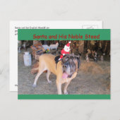 サンタマスティフ犬クリスマスポストクロッシング シーズンポストカード (正面/裏面)