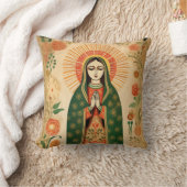 サンタマスペインのリアフォークアートヴァージンメアリー クッション (ブランケット)