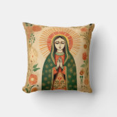 サンタマスペインのリアフォークアートヴァージンメアリー クッション (正面)