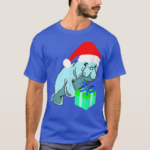サンタマナティーおもしろい衣装デュゴンクリスマスキリスト Tシャツ
