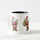 サンタマパーソナライズされたグ ツートーンマグカップ (正面左)
