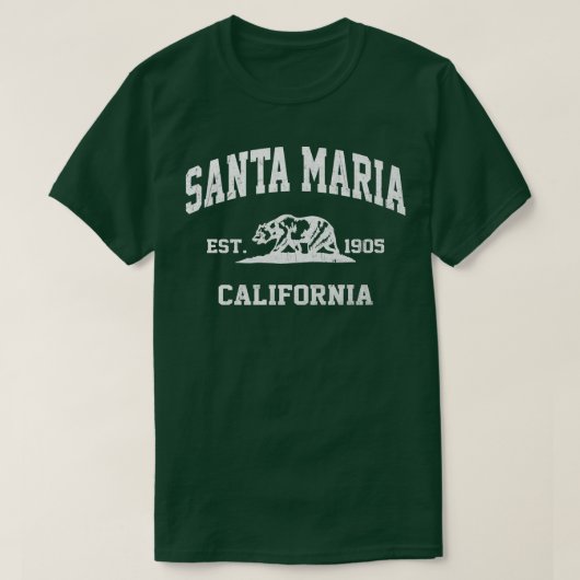 サンタマリアカリフォルニアCAヴィンテージ州アスレチック Tシャツ (デザイン正面)