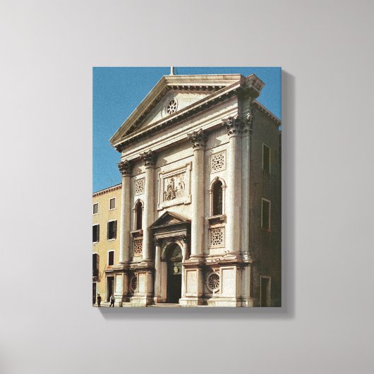 サンタマリアデラ教会のファサード キャンバスプリント (正面)