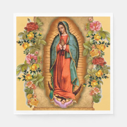 サンタマリアヴィルゲンデグアダルーペマザーメアリーバラ スタンダードランチョンナプキン (正面)