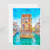 サンタマリーナイタリアのヴィンテージ旅行水の色 ポストカード (正面/裏面)