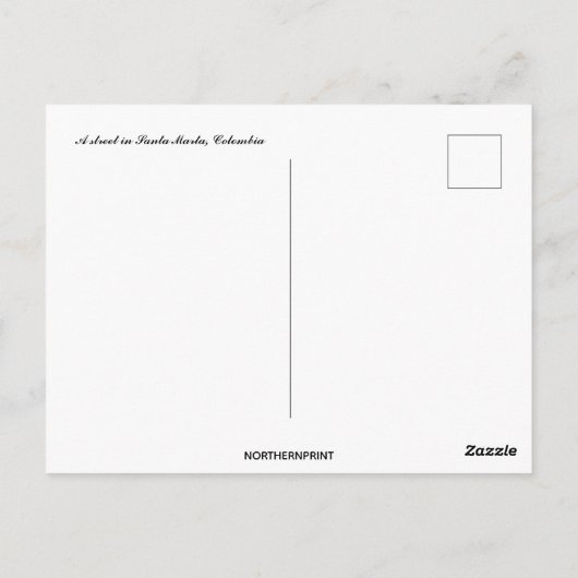 サンタマルタコロンビアの通り ポストカード (裏面)