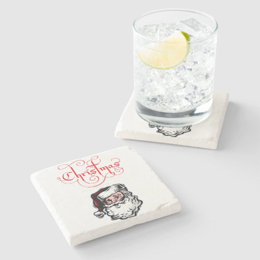 サンタマーブルストーンコースタークリスマス ストーンコースター (横)