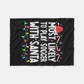 サンタマ遊ッチングChrでサッカーをする可能性が最も高い フリースブランケット (正面(横))