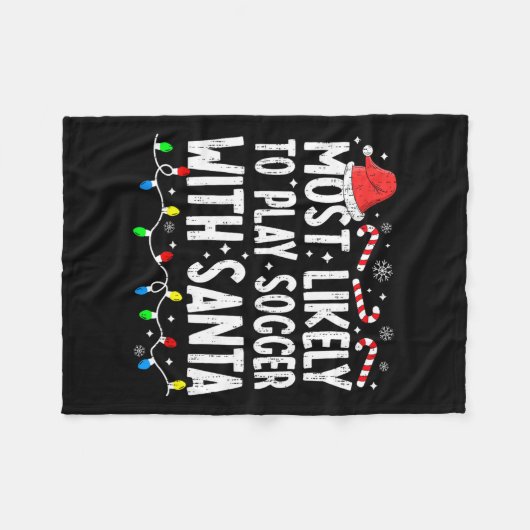 サンタマ遊ッチングChrでサッカーをする可能性が最も高い フリースブランケット (正面(横))