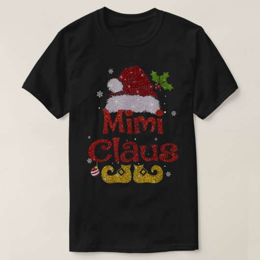 サンタミおもしろいミクロースクリスマスファミリーギフト Tシャツ (デザイン正面)