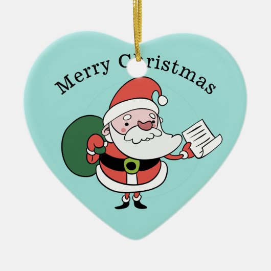 サンタミセスクロースカスタムオーナメント セラミックオーナメント (正面)