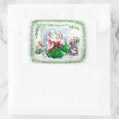 サンタミセスクロースステッカー 長方形シール (バッグ)