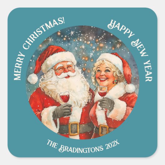 サンタミセス・クロース・クリスマス新年 スクエアシール (正面)
