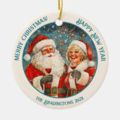 サンタミセス・クロース・クリスマス新年 セラミックオーナメント (正面)