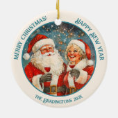 サンタミセス・クロース・クリスマス新年 セラミックオーナメント (裏面)