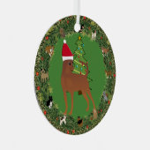 サンタミニチュアピンシャー メタルオーナメント (正面右)