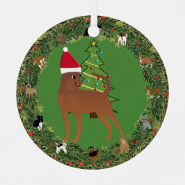 サンタミニチュアピンシャー メタルオーナメント