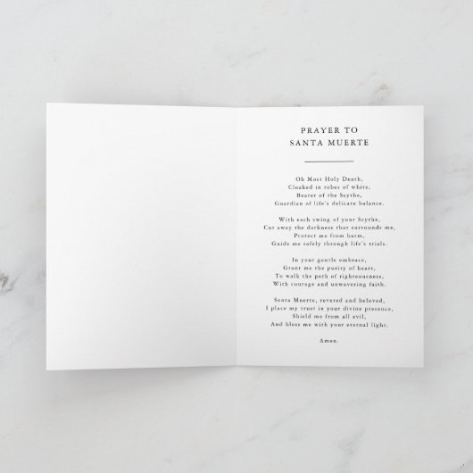 サンタミュエルテディバイン指導と保護祈りの言葉 カード (内部)