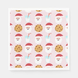 サンタミルクとクッキーピンク紙ナプキンス スタンダードランチョンナプキン