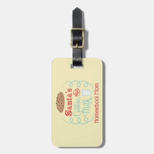 サンタミルクとクッキーホームスクールママ ラゲッジタグ (正面縦)