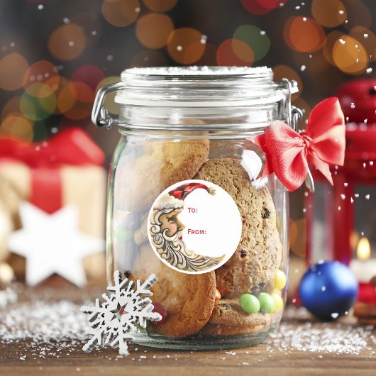 サンタムーンクリスマスホリデーギフト与えズ ラウンドシール