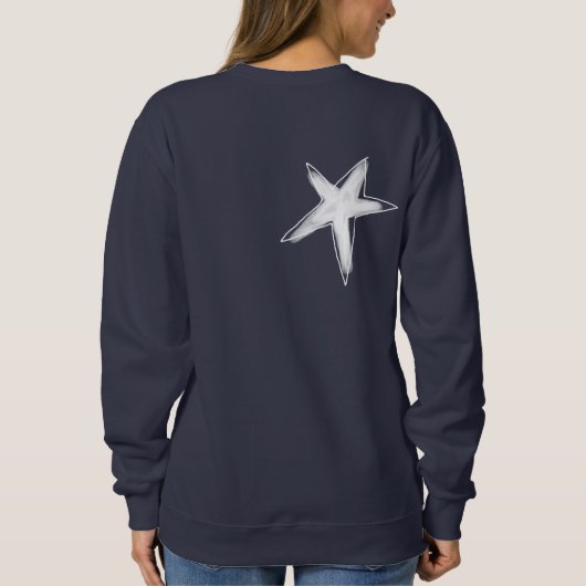 サンタムーン抽象芸術クリスマスアートトゥ衣服 スウェットシャツ (裏面)