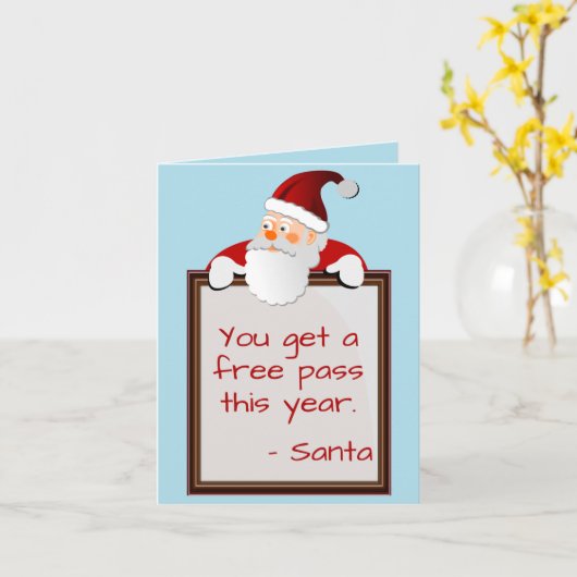 サンタメおもしろいッセージクリスマス カード (黄色い花)