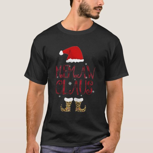 サンタメおもしろいモークロースレオパード家族のCへの贈り物 Tシャツ (正面)