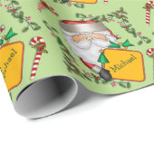 サンタメッセージボパーソナライズされたード ラッピングペーパー (ロールコーナー)