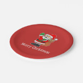 サンタメリークリスマスかわいい漫画 ペーパープレート (アングル)