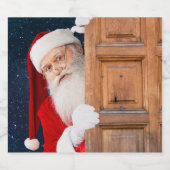 サンタメリークリスマスの名前 スパークリングワインラベル (シングルラベル)