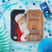 サンタメリークリスマスの名前 ペーパープレート (パーティー)