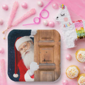 サンタメリークリスマスの名前 ペーパープレート (パーティー)