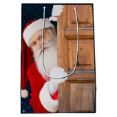 サンタメリークリスマスの名前 ミディアムペーパーバッグ (裏面)