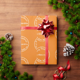 サンタメリークリスマスオレンジからのクリスマスラブ ラッピングペーパー
