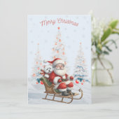 サンタメリークリスマスカードでウェスティー シーズンカード (スタンド正面)