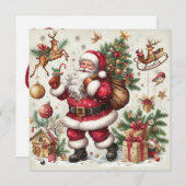 サンタメリークリスマスグリーティングカード シーズンカード (正面/裏面)