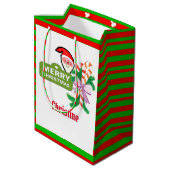 サンタメリークリスマスストライプ抱き枕 ミディアムペーパーバッグ (裏面アングル)