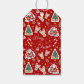 サンタメリークリスマスパーソナライズされたレッド ギフトタグ (裏面)