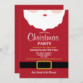 サンタメリークリスマスパーティークリスマス招待状 招待状 (正面/裏面)