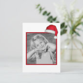 サンタメリークリスマスフォトカード1枚かわいい シーズンポストカード (スタンド正面)