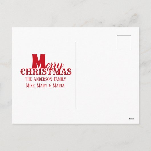 サンタメリークリスマスフォトカード1枚かわいい シーズンポストカード (裏面)