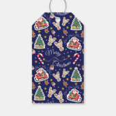 サンタメリークリスマスブルーパーソナライズされたギフトラベル ギフトタグ (裏面)