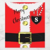 サンタメリークリスマスホリデーカワイイ ワインラベル (シングルラベル)