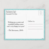 サンタメリークリスマスモダンターコイズ3写真 シーズンポストカード (裏面)