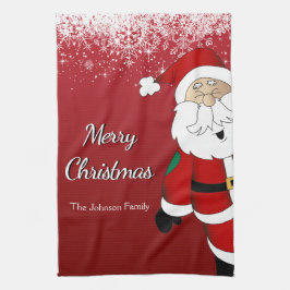 サンタメリークリスマス キッチンタオル