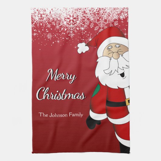 サンタメリークリスマス キッチンタオル (縦)