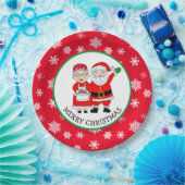 サンタメリークリスマス、クロース夫妻 ペーパープレート (パーティー)